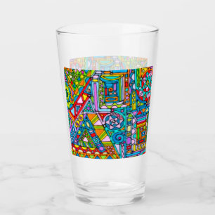 Hand- und digital gemaltes Muster Art 53 Glas
