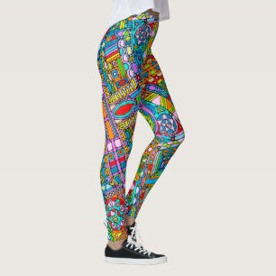 Hand- und digital gemaltes Muster Art 53 Leggings