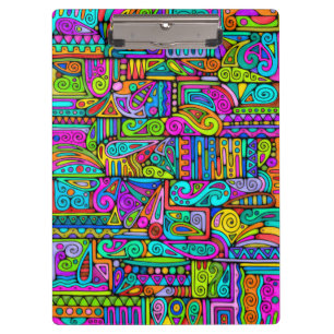 Hand- und digital gemaltes Muster Art 5 Klemmbrett