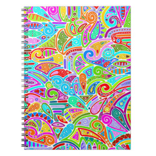 Hand- und digital gemaltes Muster Art 7 Notizblock