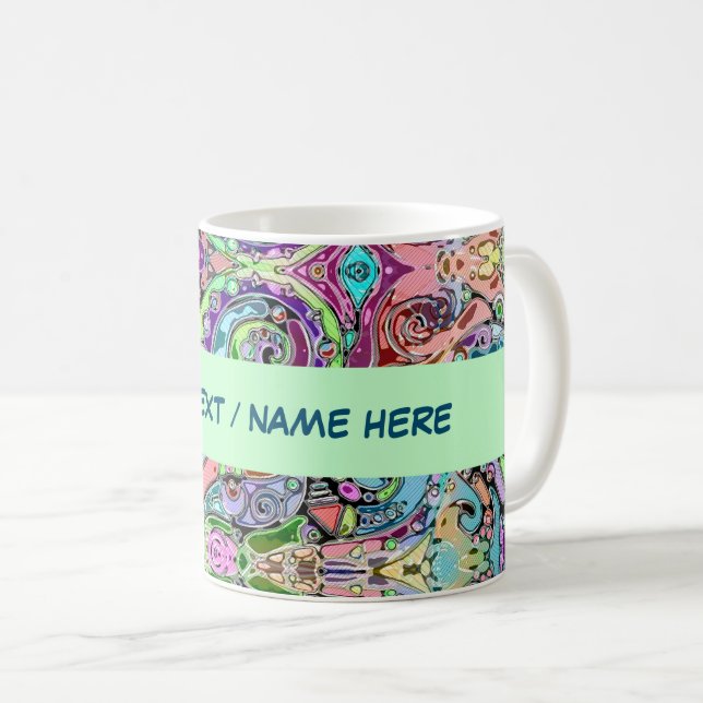 Hand und digital gestrichen Muster Art 10 Kaffeetasse (VorderseiteRechts)