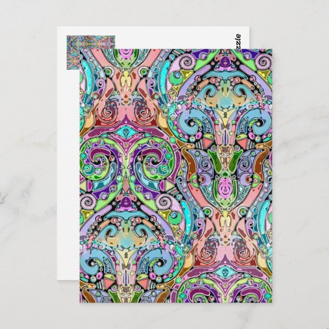 Hand und digital gestrichen Muster Art 10 Postkarte (Vorne/Hinten)