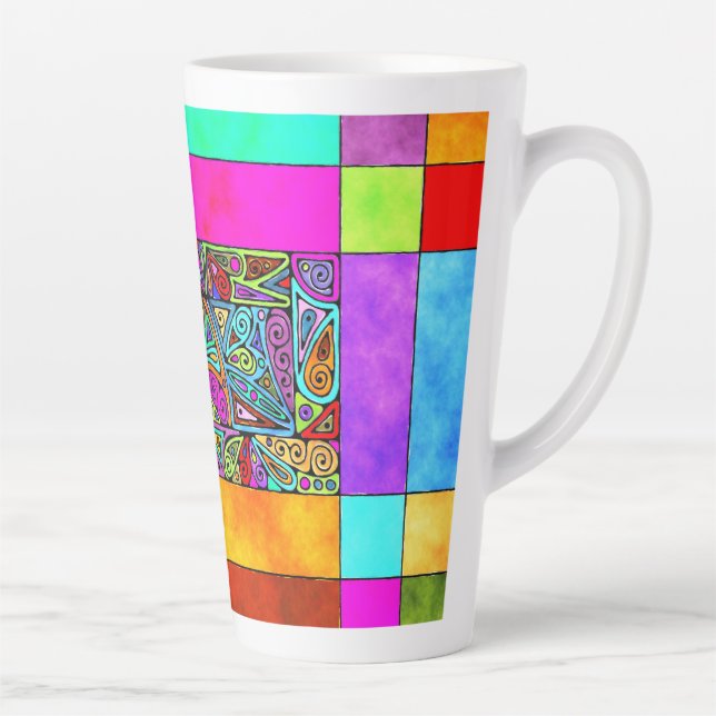Hand und digital gestrichen Muster Art 2 Milchtasse (Rechts)