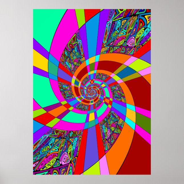 Hand und digital gestrichen Muster Art 3 Poster (Vorne)