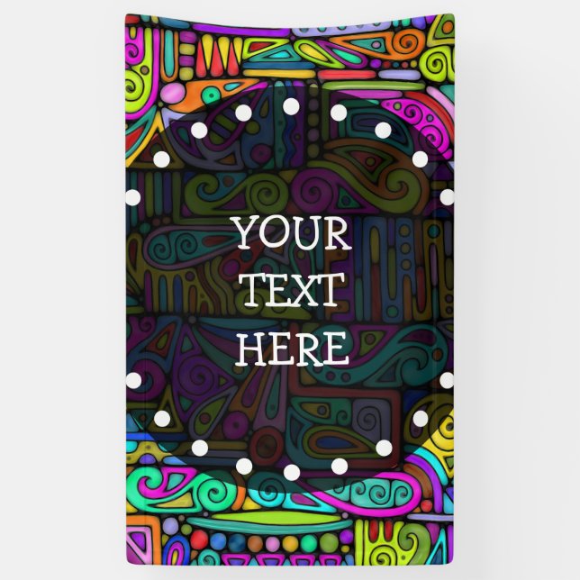 Hand und digital gestrichen Muster Art 5 Banner (Vertikal)