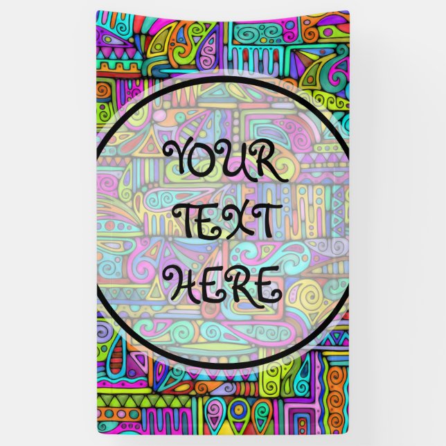 Hand und digital gestrichen Muster Art 5 Banner (Vertikal)