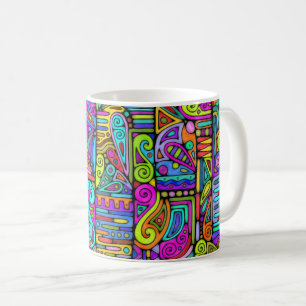 Hand und digital gestrichen Muster Art 5 Kaffeetasse