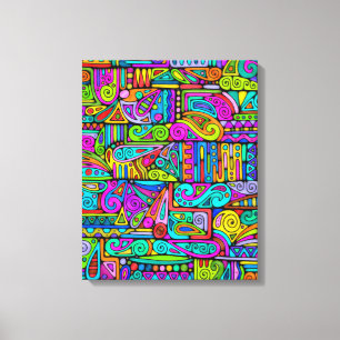 Hand und digital gestrichen Muster Art 5 Leinwanddruck