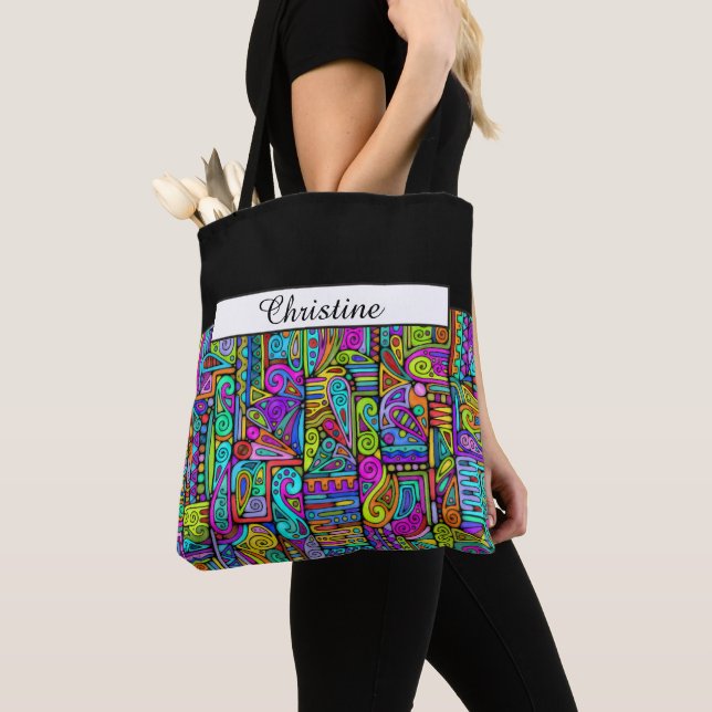Hand und digital gestrichen Muster Art 5 Tasche (Von Nahem)