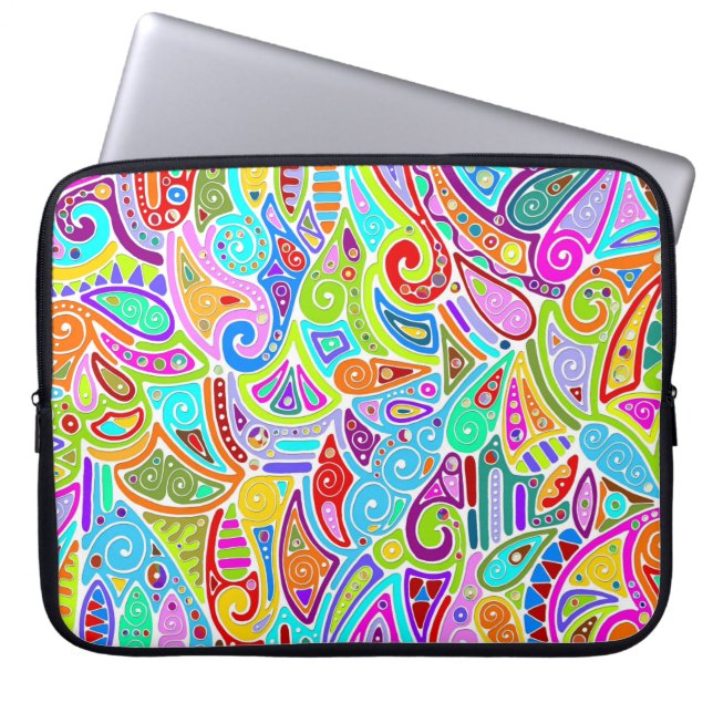 Hand und digital gestrichen Muster Art 7 Laptopschutzhülle (Vorderseite)