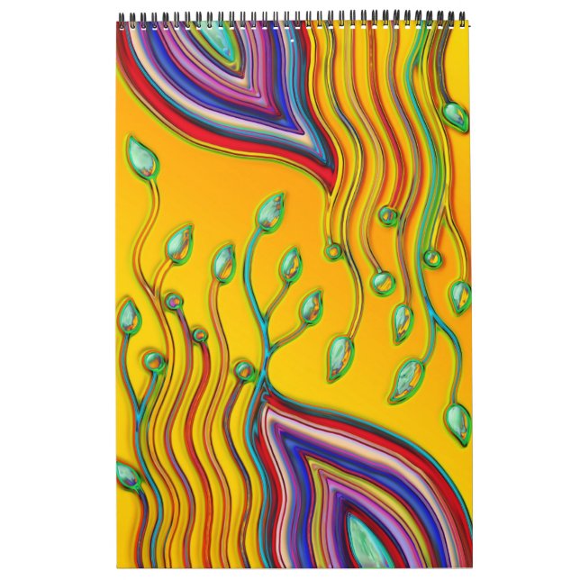 Hand und digital gestrichen Muster Art 9 Kalender (Titelbild)