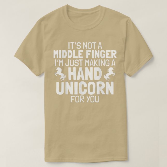 Hand Unicorn Middle Finger Funny Sarcastic Crude H T-Shirt (Design vorne)