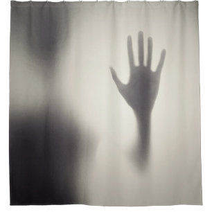 Hand von der anderen Seite Duschvorhang