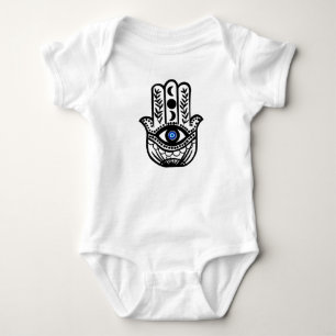 Hand von Hamsa Fatima Evil Eye Baby Strampler