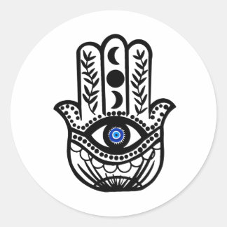 Hand von Hamsa Fatima Evil Eye Runder Aufkleber