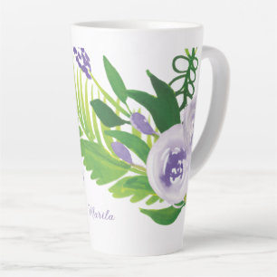 Hand Wasserfarbe Floralien Lila Milchtasse
