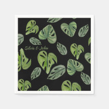 Hand Watercolor Monstera Adansonii Leaf Wedding