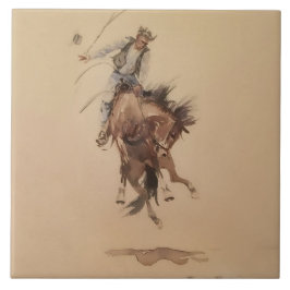Hand-Whipping a Bronc von Edward Borein Fliese
