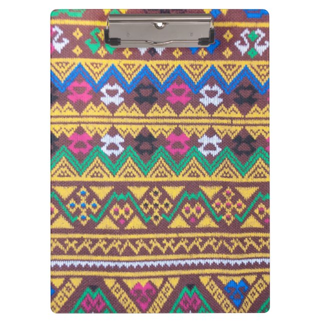 Hand Woven Thai Seidenmuster Klemmbrett (Vorderseite)