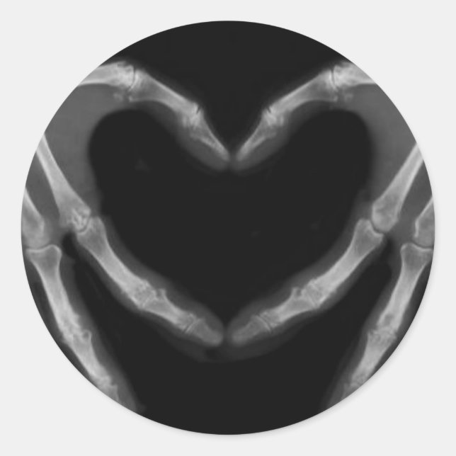 Hand X Ray Runder Aufkleber (Vorderseite)