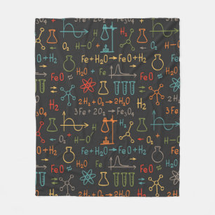 Hand zeichn Chemie auf schwarzem Hintergrund. Vint Fleecedecke