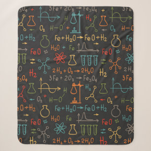 Hand zeichn Chemie auf schwarzem Hintergrund. Vint Sherpadecke