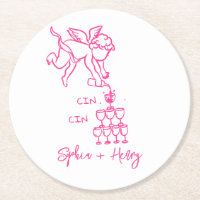 Hand zeichn Cin Cherub Whimsical Wedding Napkin