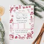 Hand Zeichn Doodle Brief für den Weihnachtsmann, d Einladung<br><div class="desc">Personalisierter Brief an den Weihnachtsmann. Geben Sie Ihrem Kind in diesem Jahr einen besonderen,  niedlichen Brief für den Weihnachtsmann. Sammlung: https://www.zazzle.com/collections/love_christmas_collection-119212194434211063</div>
