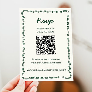 Hand Zeichn RSVP-Karte für das Retro-Green-Handwri RSVP Karte