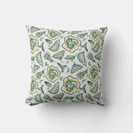 Hand zeichne abstraktes Blumenmuster Kissen