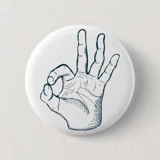 Hand zeichnen Vintages okay Zeichen der Skizze Button