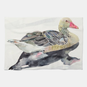 Hand zeichnen Watercolor-Vogel, Ente Geschirrtuch