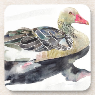 Hand zeichnen Watercolor-Vogel, Ente Getränkeuntersetzer