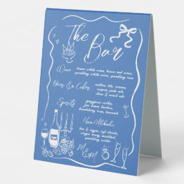 Hand Zeichnend Doodles Hochzeitsmenü und Bar Tischaufsteller