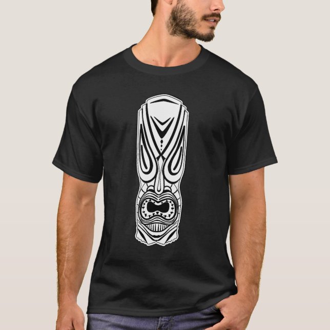 Hand zeichnend große afrikanische Maske Schwarz &  T-Shirt (Vorderseite)