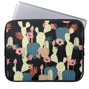 Hand zeichnend Kaktus Pflanze und Blume Nahtlos Pa Laptopschutzhülle