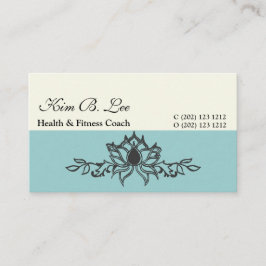 Hand Zeichnend Lotus Floral Yoga Instructor Visitenkarte
