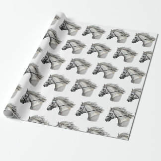 Hand zeichnend Pferd mit Brille Geschenkpapier