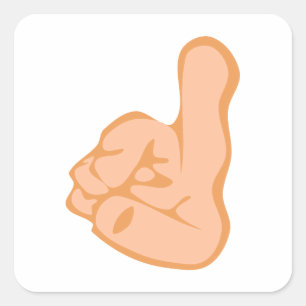 Hand Zeigefinger index finger Quadratischer Aufkleber