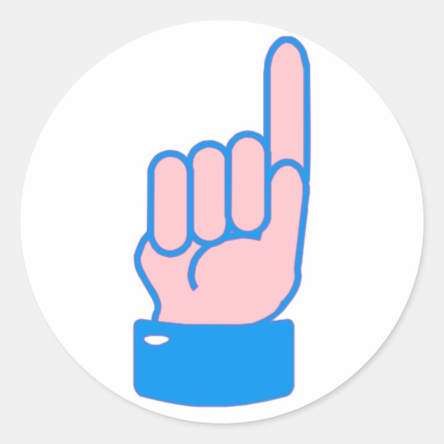 Hand Zeigefinger index finger Runder Aufkleber (Vorderseite)