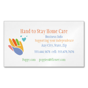 Hand zum Bleibe der Zuhause Care Business Card Magnetische Visitenkarte