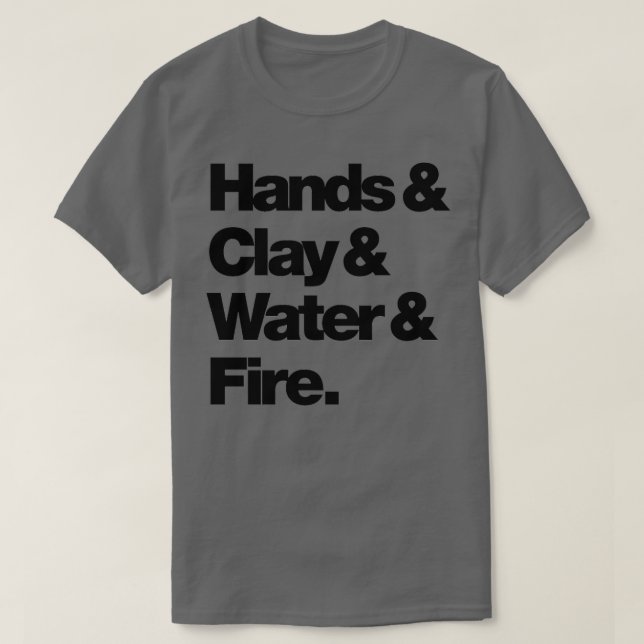 Handamp Clay amp Wasserlager Feuer T-Shirt (Design vorne)