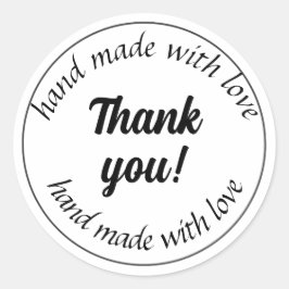 Handarbeit mit Liebe Runder Aufkleber
