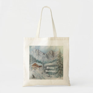 Handbag Ann Hayes Malerei Bayerischer Schneetraum Tragetasche