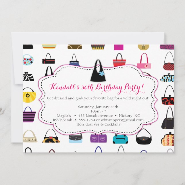 HANDBAGS GALORE - Zweckgebundene Einladungen (Vorderseite)