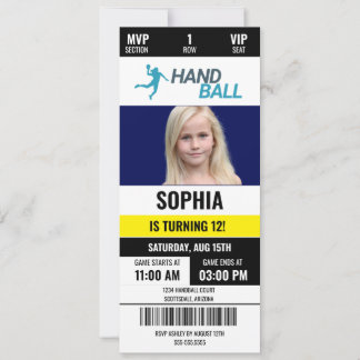 Handball Birthday Girl, Handballspieler Einladung