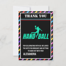 Handball Birthday Party, Handball Girl Player  Dankeskarte