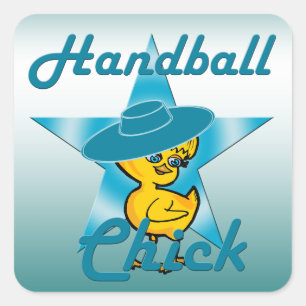 Handball Chick #7 Quadratischer Aufkleber