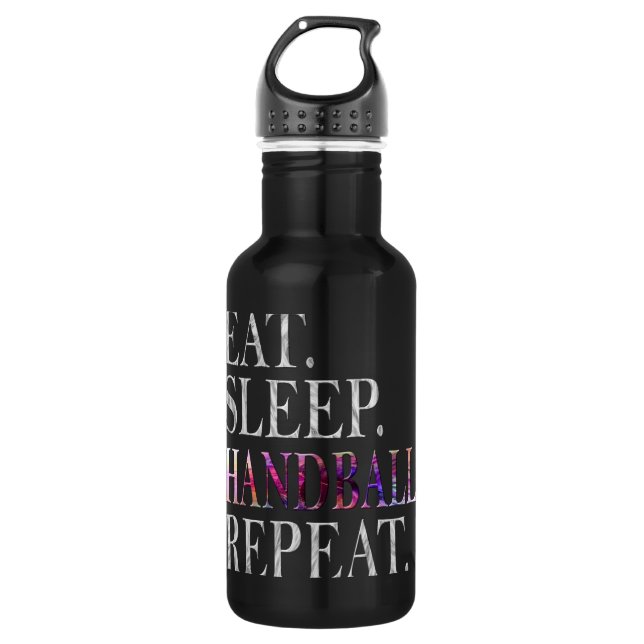 handball edelstahlflasche (Vorderseite)