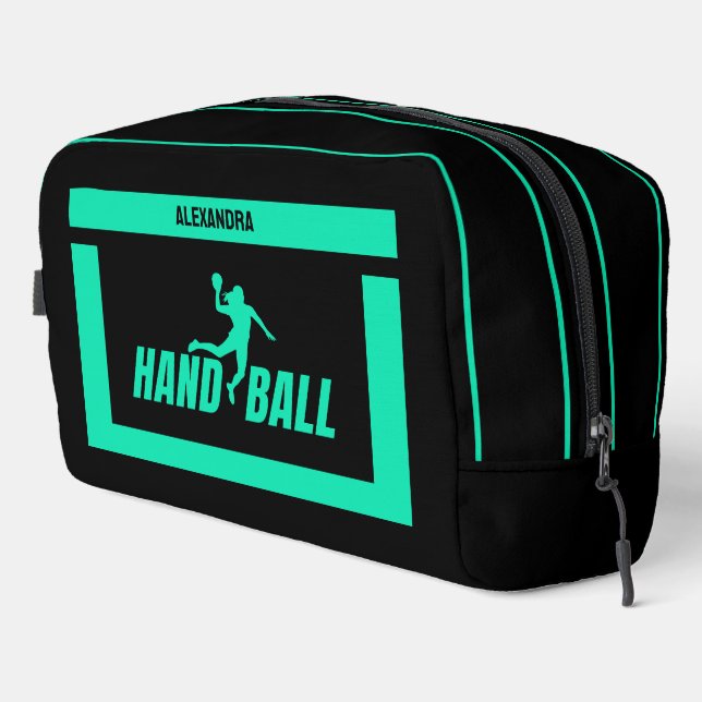 Handball Geburtstagsgeschenk, Handball Player Girl Waschbeutel (Rechte Ecke)